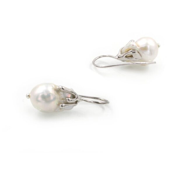 Silver sterling Earrings with baroque fresh water pearls