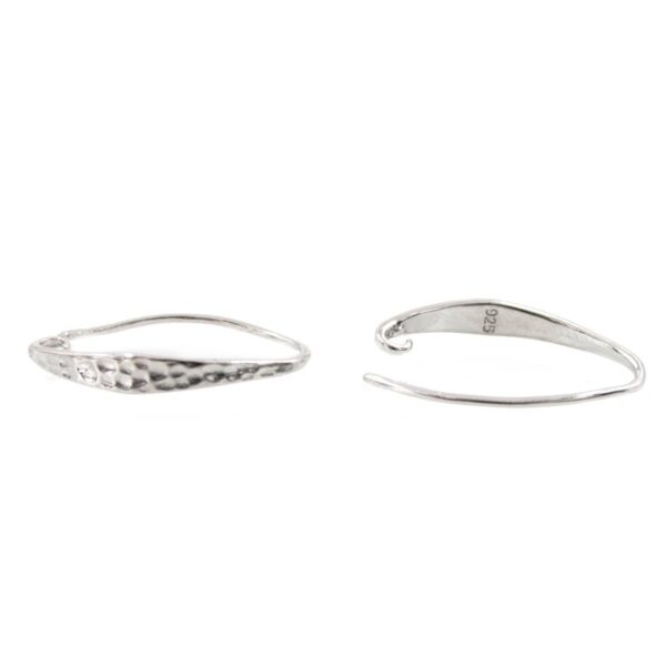 Orecchini argento gancio con maglia 22x4mm - Rodiato