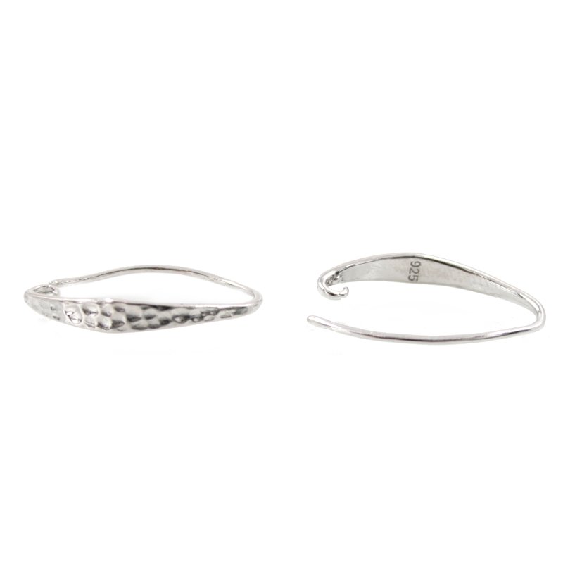 Orecchini argento gancio con maglia 22x4mm - Rodiato