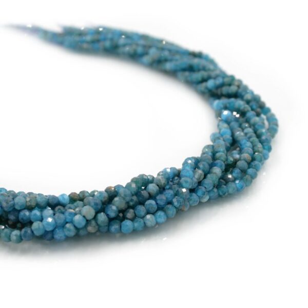 Apatite strands faceted washer shape size 4x3mm - A-Quality