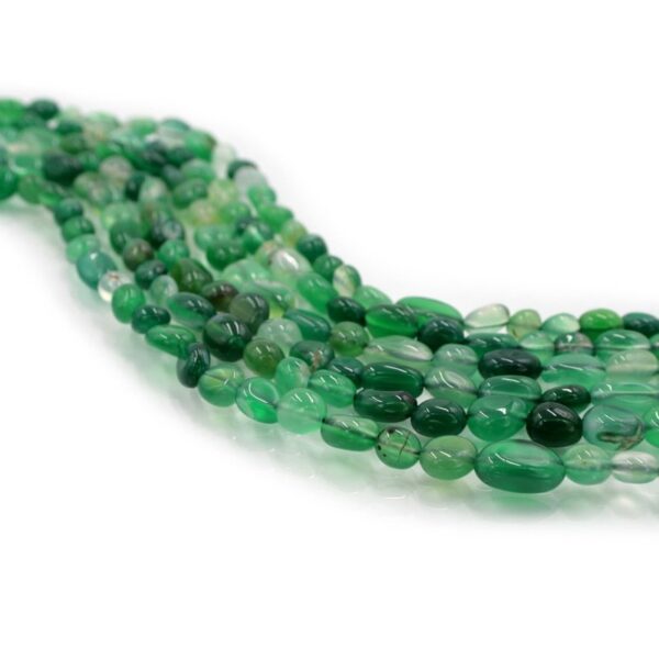 Green Agate strands stone shape size ~ 10x6mm