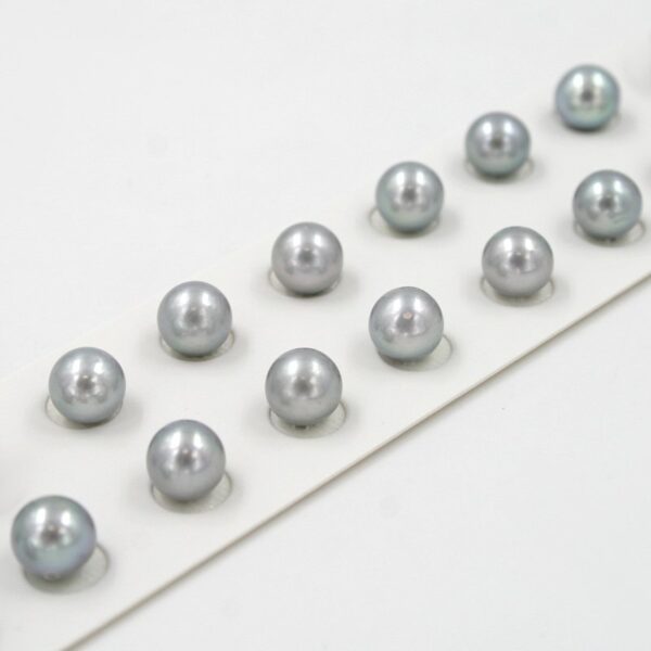 Fresh Water Pearls pairs round shape size 8-8½mm - Grey Color