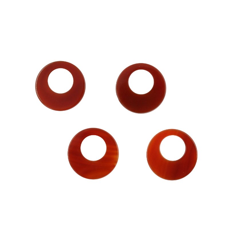 Agata Rossa coppia creole FLAT round 25mm