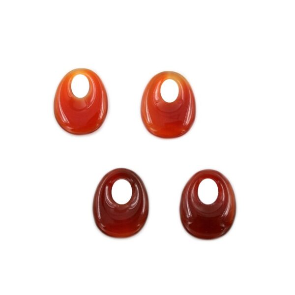 Agata Rossa coppia creole ovale 25x20mm