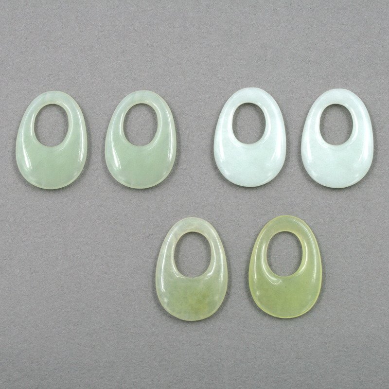 New Jade coppia creole ovale 35x25mm