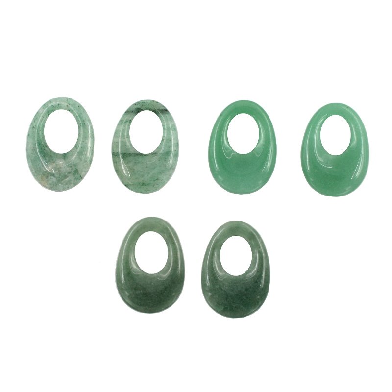 Avventurina Verde coppia creole ovale 35x25mm