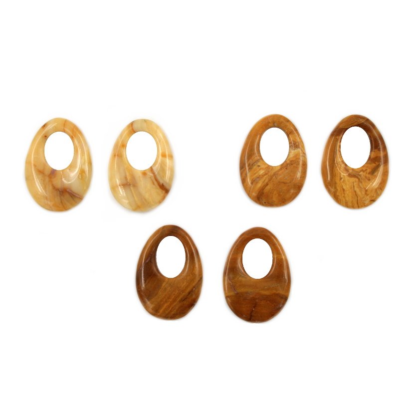 Paesina coppia creole ovale 35x25mm
