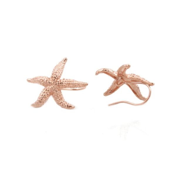 Sterling silver earrings marine star shape size 30mm
