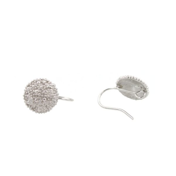Orecchini argento tondi granulati 14mm