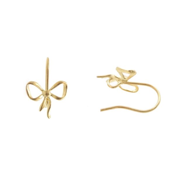 Sterling silver earrings ribbon shape - Gold Color