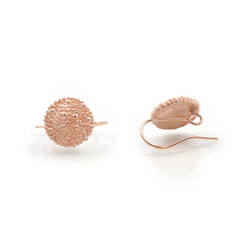 Sterling silver earrings round shape size 14mm - with Hook