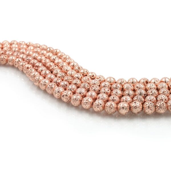 Lava strands round beads 4mm to 10mm - Rose' Galvanic Bath