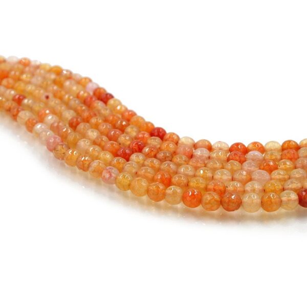 Agata tinta fili round sfaccettati 6mm - Arancio Multicolor