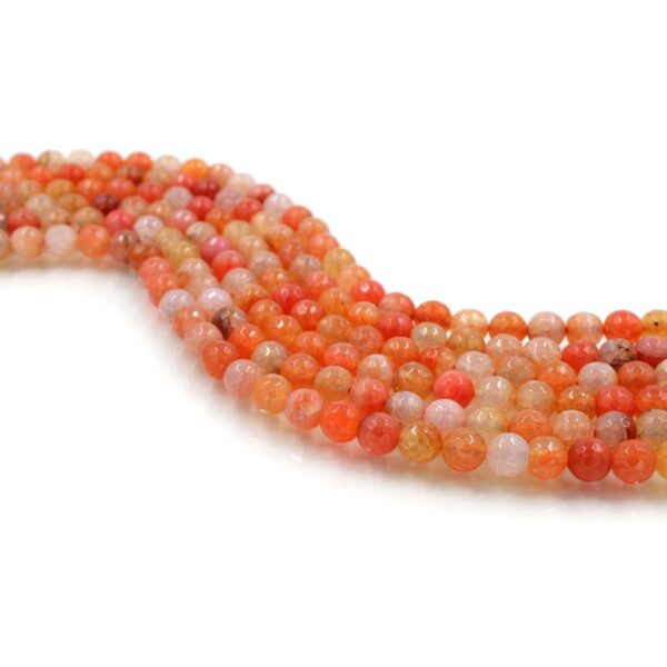 Agata tinta fili round sfaccettati 8mm - Arancio Multicolor