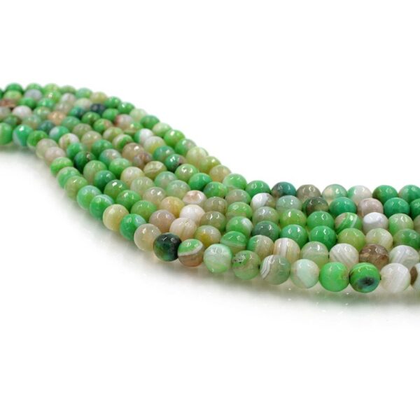 Agata tinta fili round sfaccettati 8mm - Verde Multicolor