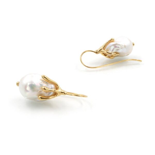 Silver sterling Earrings with baroque fresh water pearls