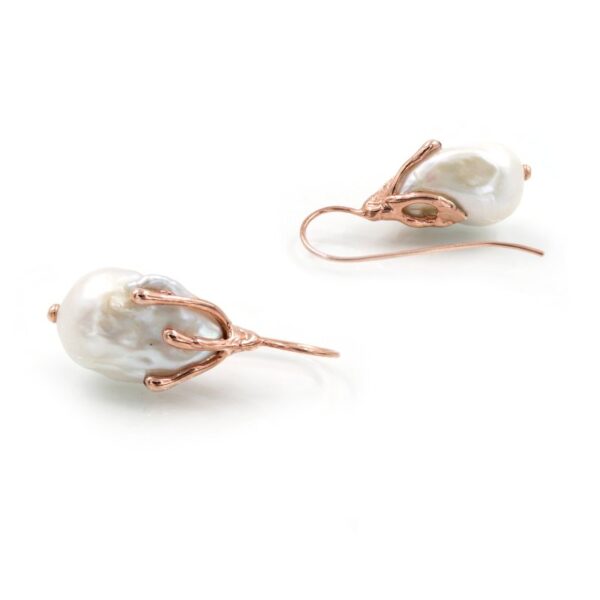 Silver sterling Earrings with baroque fresh water pearls