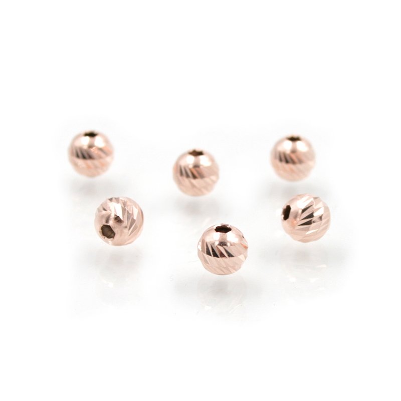 Sterling silver spacer diamond surface round shape size 5mm