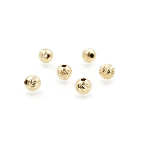 Sterling silver spacer diamond surface round shape size 6mm