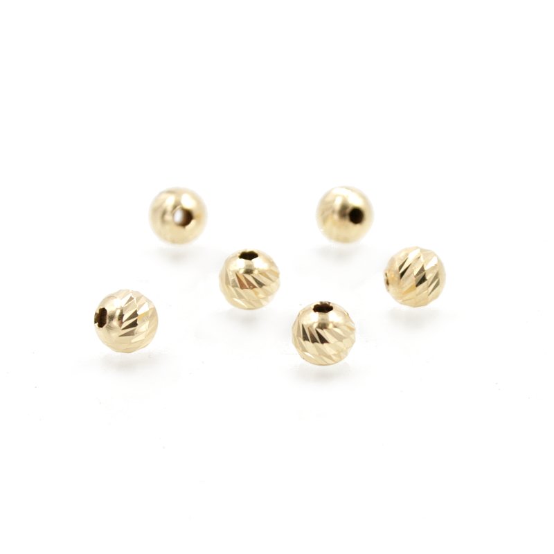 Sterling silver spacer diamond surface round shape size 6mm