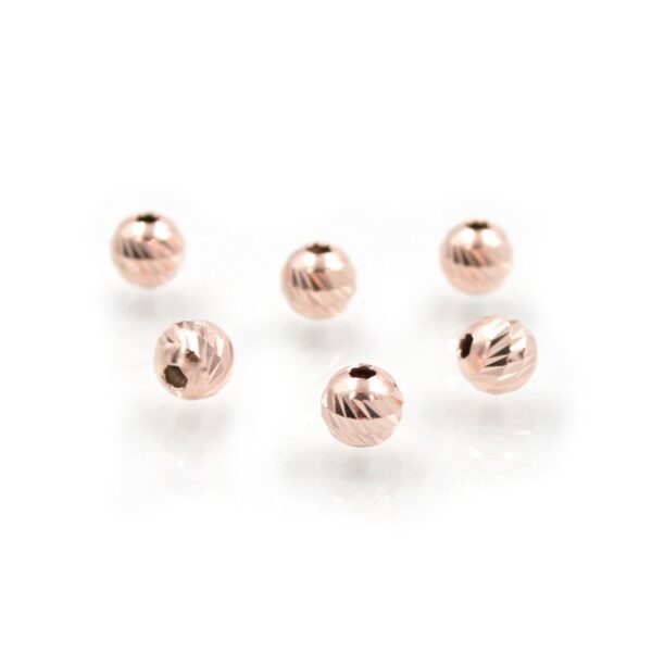 Sterling silver spacer diamond surface round shape size 6mm