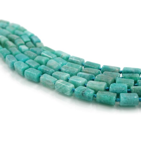 Amazonite strands faceted cylinder shape size ~12x8mm
