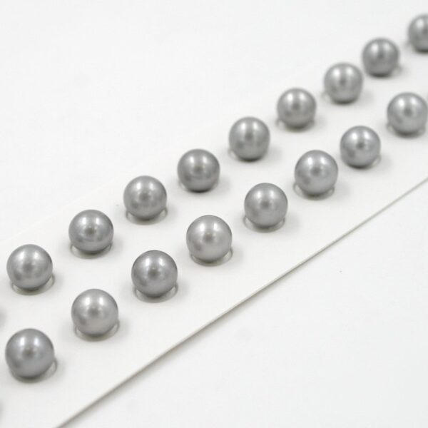 Fresh Water Pearls pairs round shape size 6½-7mm - Grey Color