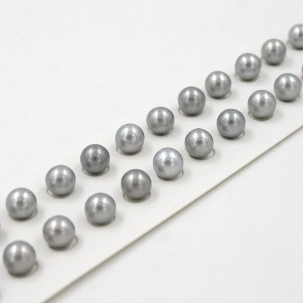 Fresh Water Pearls pairs round shape size 7-7½mm - Grey Color