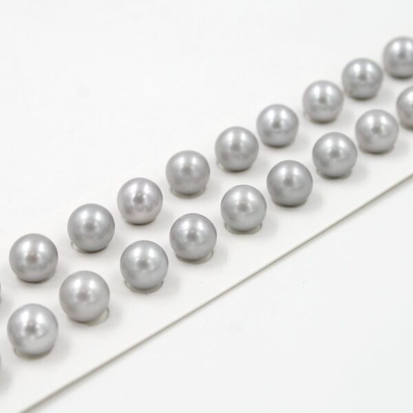 Fresh Water Pearls pairs round shape size 7½-8mm - Grey Color
