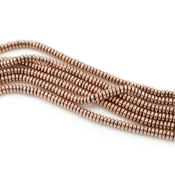 Hematite strands washer shape size 4x2mm - Rose Pink Color