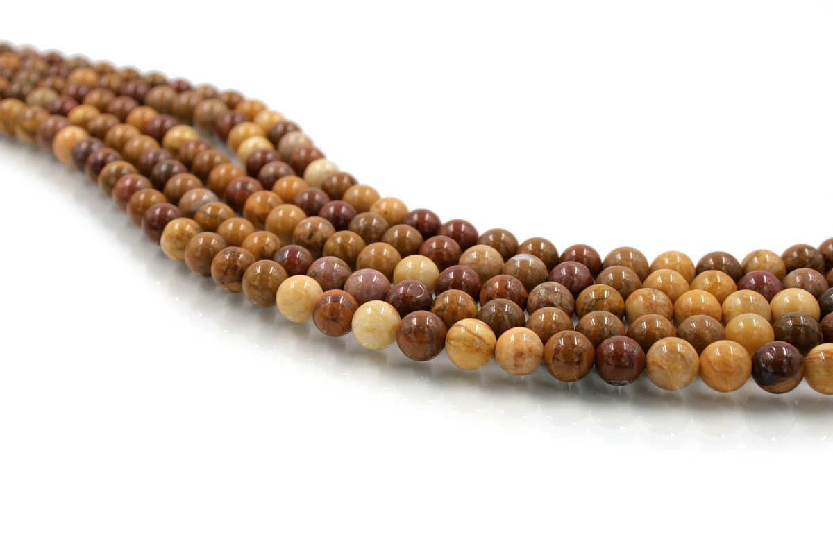 Yellow Jasper strands round shape size 8mm