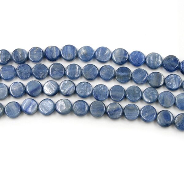 Kyanite strands coin shape size 10mm