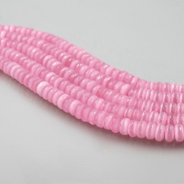 Cat Eye strands faceted washer shape size 10x5mm - Pink Color