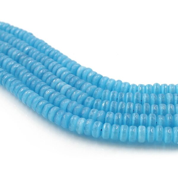 Cat Eye strands faceted washer shape size 10x5mm - Blue Color