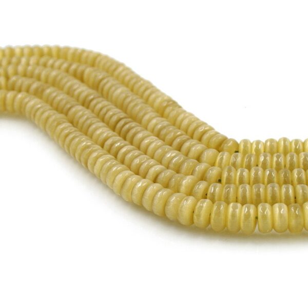 Cat Eye strands faceted washer shape size 10x5mm - Yellow Color