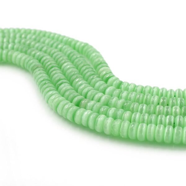 Cat Eye strands faceted washer shape size 10x5mm - Green Color