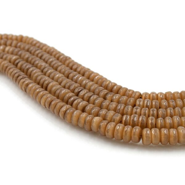 Cat Eye strands faceted washer shape size 10x5mm - Brown Color
