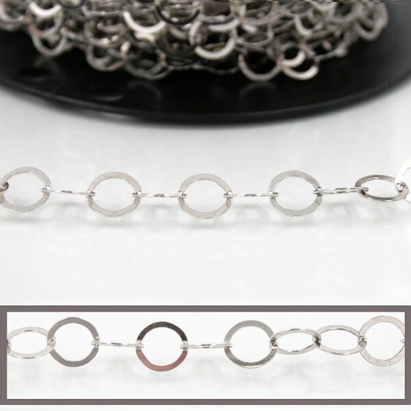 Catena in argento 925‰ round flat 10mm