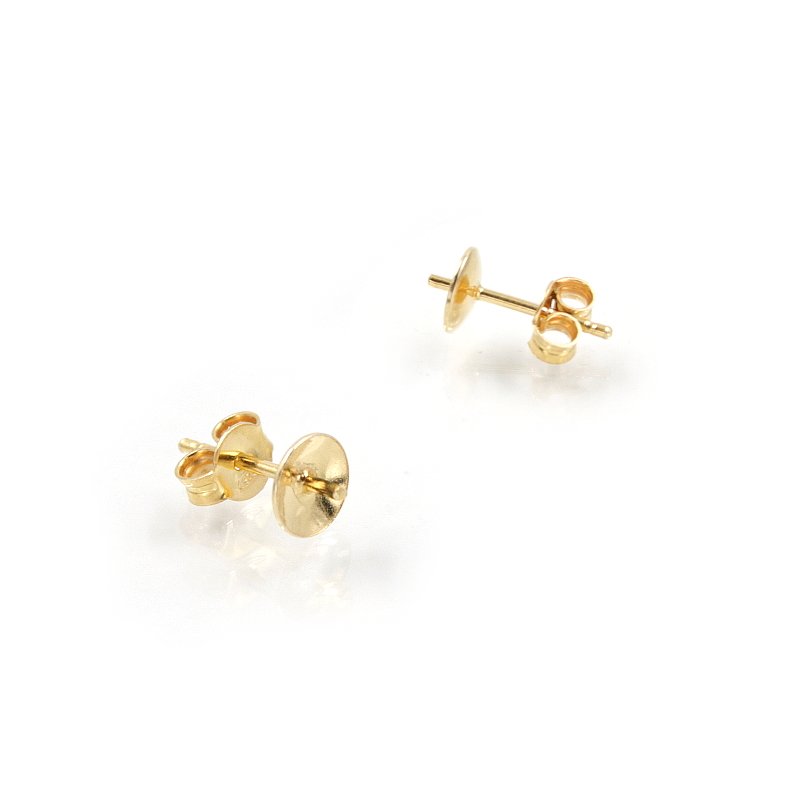 Sterling silver pressure earrings with butterfly backing cup size 6mm