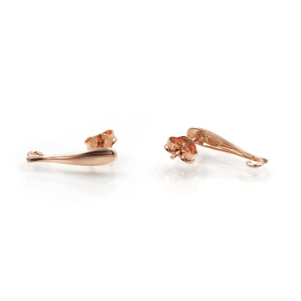 Sterling silver earrings drop shape with pin and butterfly