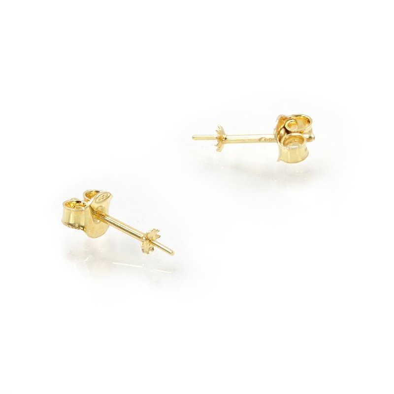 Orecchini argento pressione coppiglia 3mm dorati
