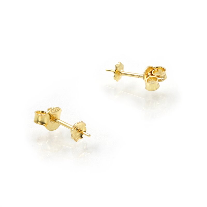 Orecchini argento pressione coppiglia 4mm dorati