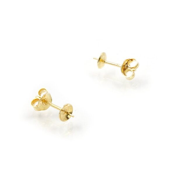 Sterling silver pressure earrings with butterfly backing cup size 5mm