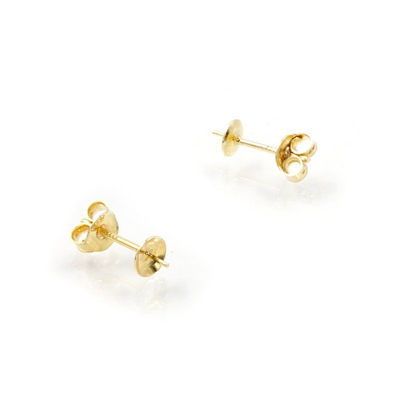 Sterling silver pressure earrings with butterfly backing cup size 5mm