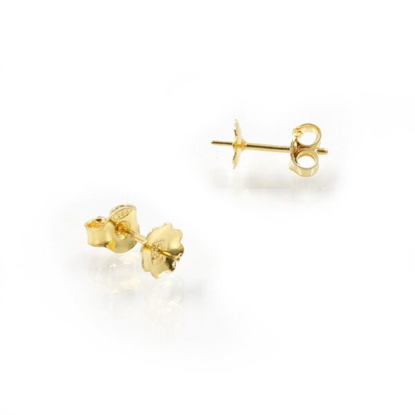 Sterling silver pressure earrings with butterfly backing cup size 6mm