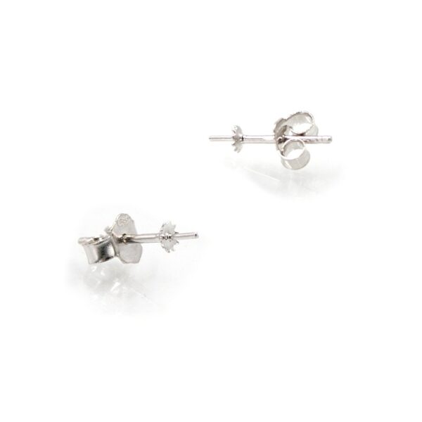Orecchini argento pressione coppiglia 3mm rodiati