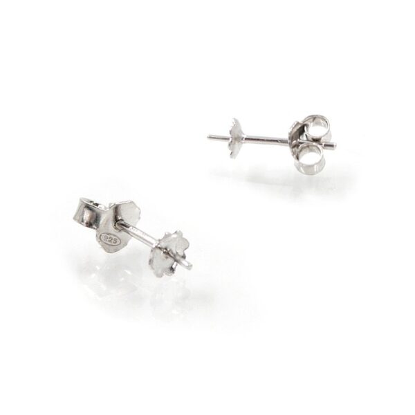 Orecchini argento pressione coppiglia 4mm rodiati