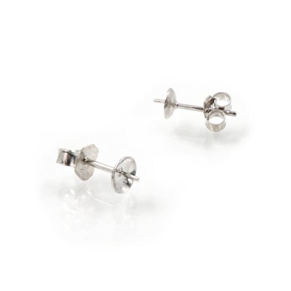 Orecchini argento pressione coppiglia 5mm rodiati