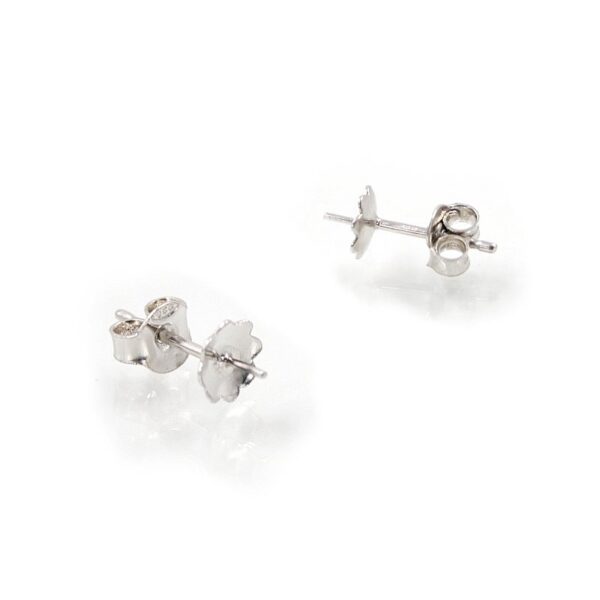 Sterling silver pressure earrings with butterfly backing cup size 6mm