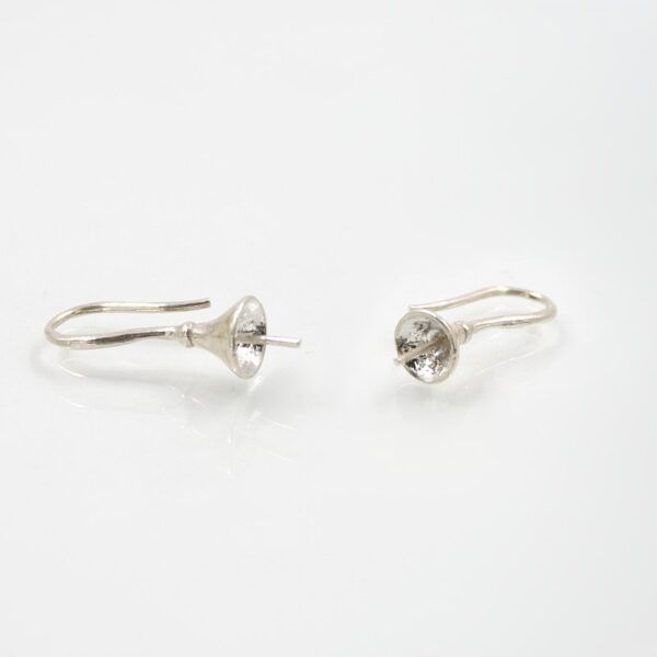 Sterling silver earrings bell shape size 7mm with pin